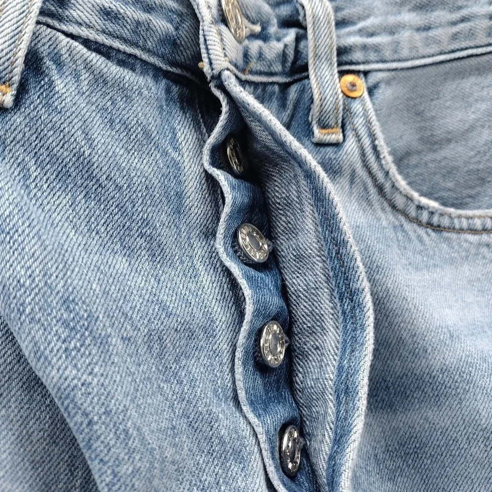 Agolde Jamie High Rise Classic Ankle Jean Distressed Button Fly Shakedown US 25